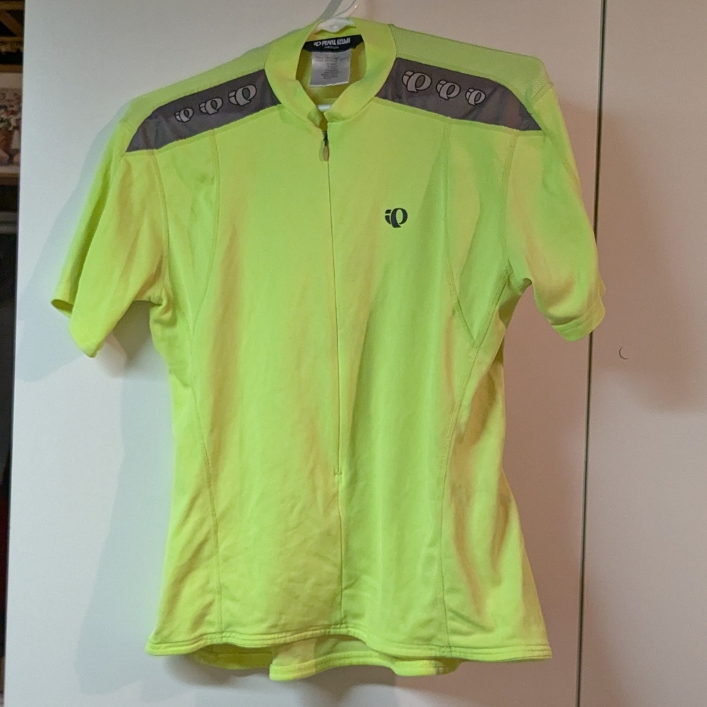 Men's Fluorescent Yellow Pearl Izumi Cycling Jersey - Medium